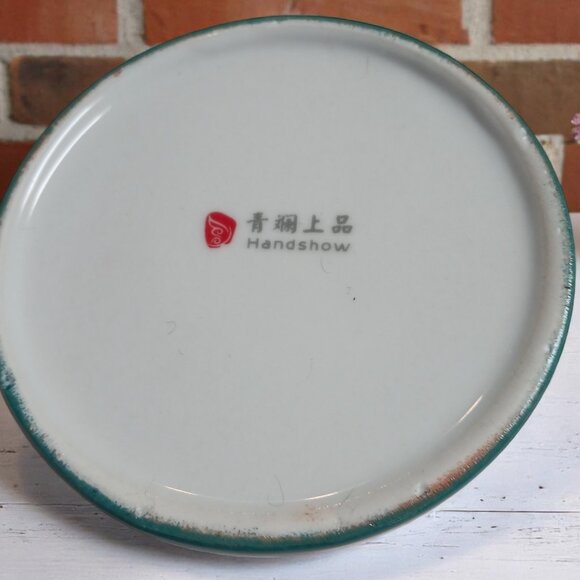 Vintage MCM Ceramic Flower Frog with Lid  Orange Rust Glaze Butterfly Floral - Picture 8 of 9